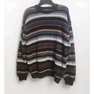 Daniel Cremieux Collection Striped Sweater Men's XL|Grandpa Retro Classic Preppy